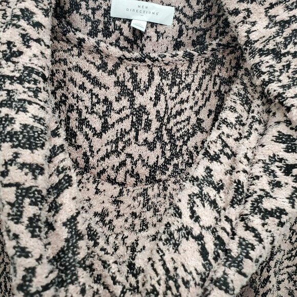 New Directions Women's Rose Black‎ Abstract Cowl Neck Sharkbite Hem Sweater XL - Picture 6 of 7